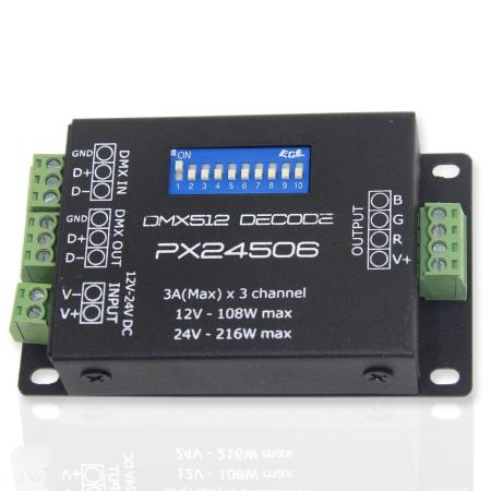Декодер mini DMX -PX24506 DM3 (12-24V, 108-216W)