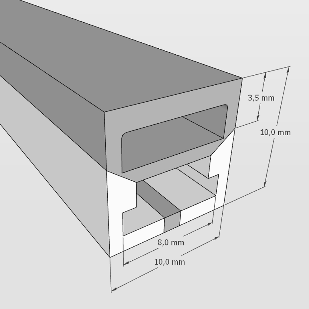 Cиликоновая оболочка T1010 S36 (10*10mm, трехстороннее свечение, pcb 6mm)
