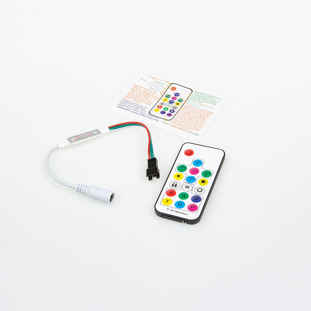 Контроллер мини LN210 (5-24V, SPI, 2048pix, пульт RF 17кнопок)