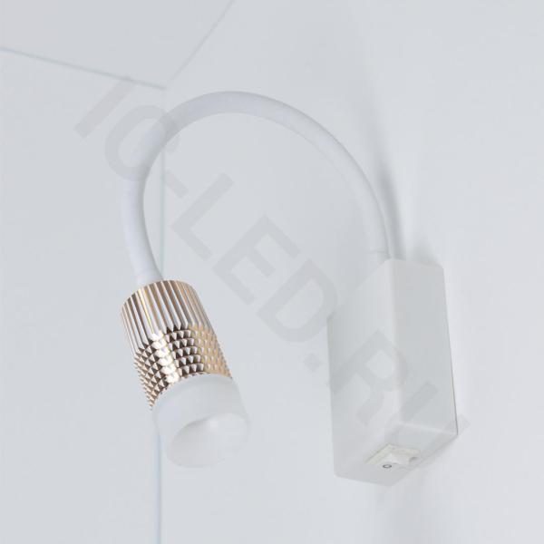 Светильник светодиодный прикроватный DH15 (220V, 5W, warm white, белый корпус) Светильник светодиодный прикроватный DH15 (220V, 5W, warm white, белый корпус)