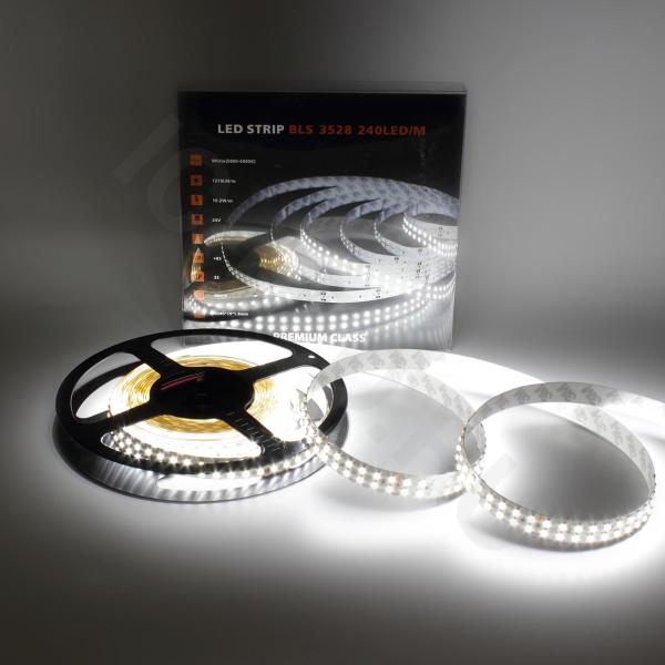 Светодиодная лента Class Premium, 3528, 240 led/m, White, 24V, IP33, А9