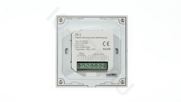 Сенсорная панель T4-1 Black IC62 (12-24V, 4x3A, 4x(36-72W), RGBW, RF 2.4GHz)