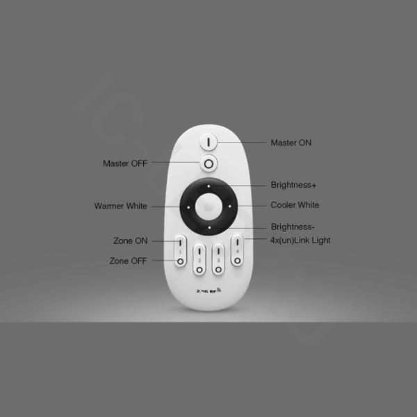 Кнопочный пульт Mi-Light FUT007 P821 (CCT+ Brightness, 1-4 zone, 2.4GHz) Кнопочный пульт Mi-Light FUT007 P821 (CCT+ Brightness, 1-4 zone, 2.4GHz)