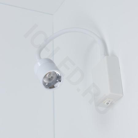 Светильник светодиодный прикроватный DH18 (220V, 5W, warm white, белый корпус)