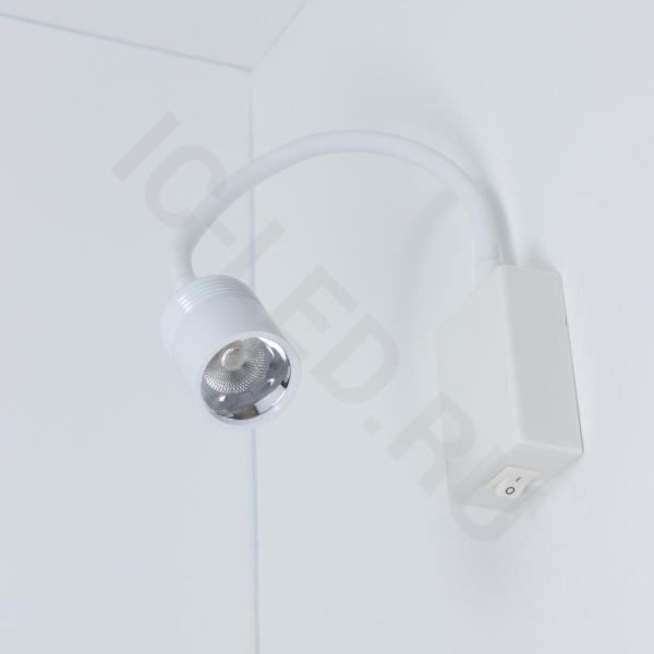 Светильник светодиодный прикроватный DH18 (220V, 5W, warm white, белый корпус) Светильник светодиодный прикроватный DH18 (220V, 5W, warm white, белый корпус)