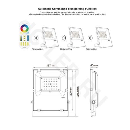 Прожектор Mi-Light FUTT03 V201 (220V, 30W, RGB+CCT, IP65)