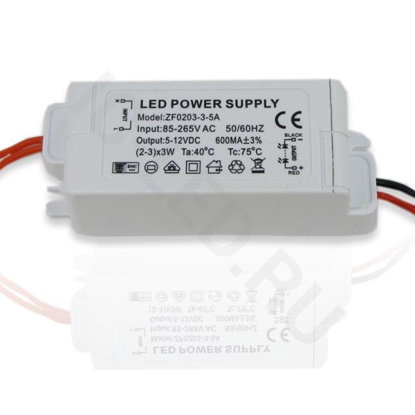 Светодиодный драйвер LED10-600-BO LD51 (220V, 9W, 6-11V, 600mA, без строб-эффекта)