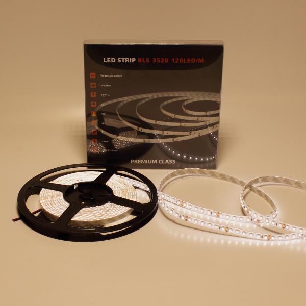 Светодиодная лента Class Premium, 3528, 120 led/m, Warm White, 24V, IP65, А39