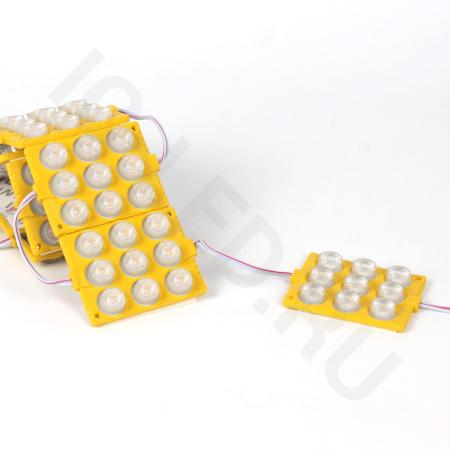 Светодиодный модуль 9 led 3030 MOD122 (12V, 5W, yellow, IP65)