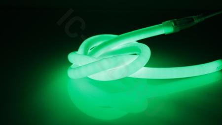 светодиодный гибкий неон круглый 14мм 220v green ln409