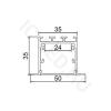 Алюминиевый профиль врезной CX-A017-R5 319 (2500x50/35x35мм с рассеивателем)