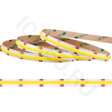 Светодиодная лента COB, 608 chip/m, CCT 2700-6500K, 24V, 14W/m, CRI>90, P10, IP20, A254