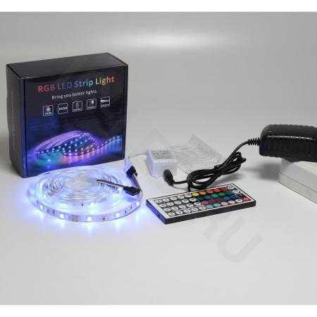 Набор светодиодной ленты 5XRGB30-A03 X13 (12V, RGB 30led/m 5m, IR, адаптер 220V, IP20)