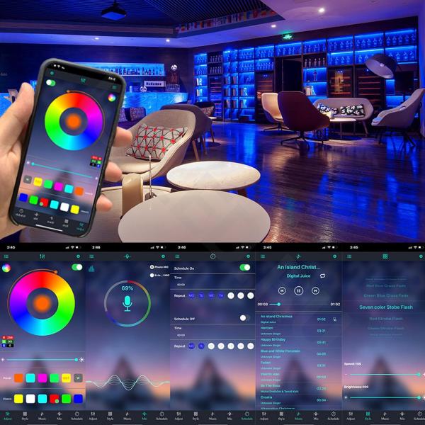 Набор светодиодной ленты 10XRGB30-A02 X12 (12V, RGB 30led/m 2x5m, IR, Wi-Fi, адаптер 220V, IP20)