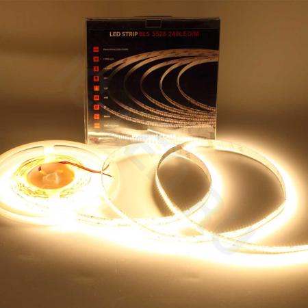 Светодиодная лента Class Premium, 3528, 240 led/m, Warm White, 24V, IP33, А10, однорядная