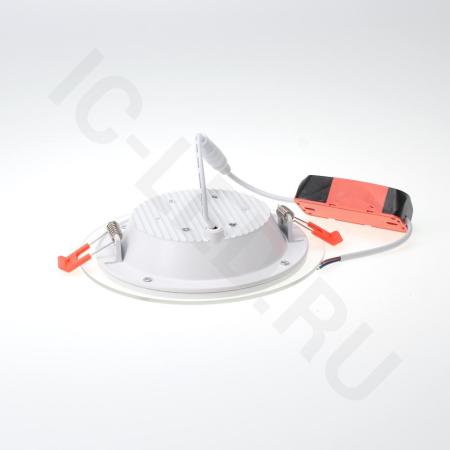 Светодиодный светильник встраиваемый B2 (220V, 12W, day white, круглый D160mm, стеклянная рамка)