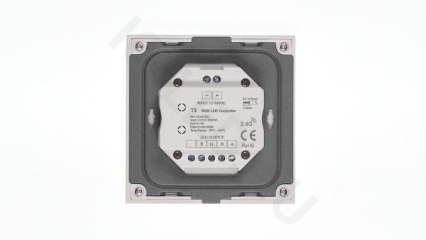 Сенсорная панель T3 White IC45 (12-24V, 3x4A, 3x(48-96), RGB, RF 2.4GHz)