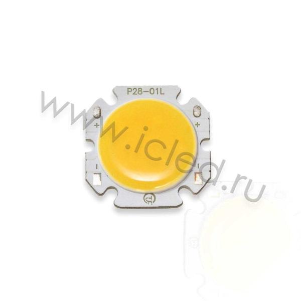 Светодиодная COB матрица P28-01L W8 (9-11V, 3W, 300mA, white) Светодиодная COB матрица P28-01L W8 (9-11V, 3W, 300mA, white)