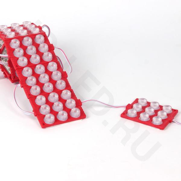 Светодиодный модуль 9 led 3030 MOD121 (12V, 5W, red, IP65) Светодиодный модуль 9 led 3030 MOD121 (12V, 5W, red, IP65)