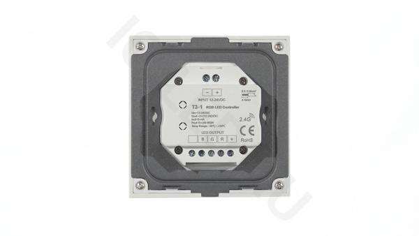 Сенсорная панель T3-1 White IC47 (12-24V, 3x4A, 3x(48-96W), RGB, RF 2.4GHz)