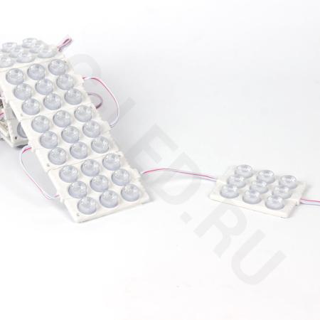 Светодиодный модуль 9 led 3030 MOD115 (12V, 5W, cool white, IP65)
