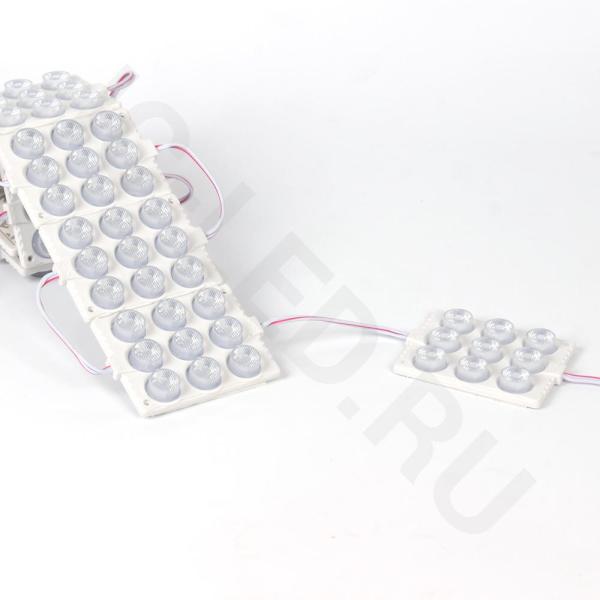 Светодиодный модуль 9 led 3030 MOD115 (12V, 5W, cool white, IP65)
