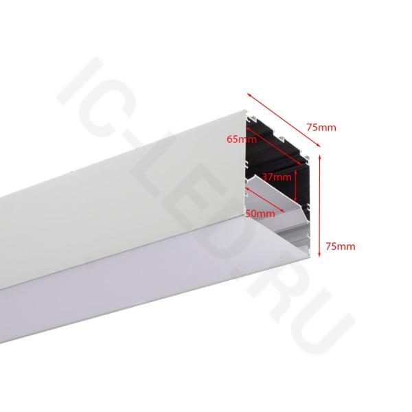 Алюминиевый профиль LC7575 180 (2000х75х75мм с рассеивателем)