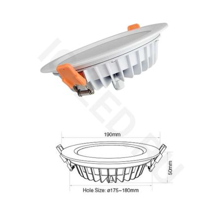 Светодиодный светильник Mi-Light FUT069 DOWNLIGHT GB170 (220V, 15W, RGB+CCT, IP54)