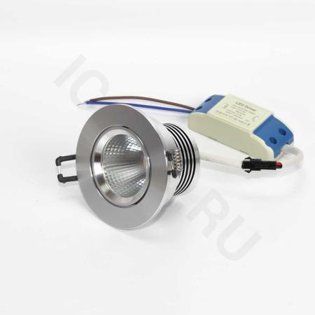 Светодиодный светильник встраиваемый 86 series silver housing BW601 (5W,220V,day white)