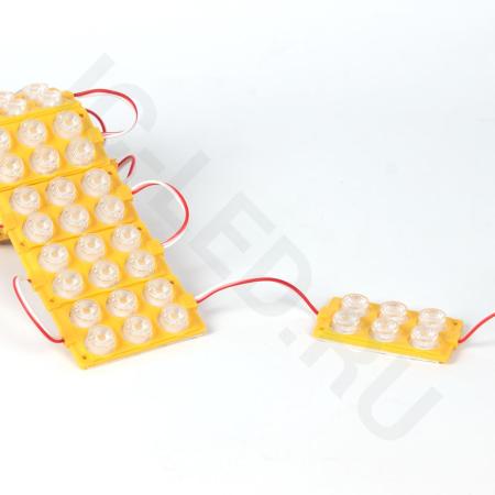 Светодиодный модуль 6 led 3030 MOD113  (12V, 3W, warm white, IP65)
