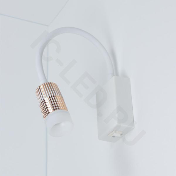 Светильник светодиодный прикроватный DH15 (220V, 5W, warm white, белый корпус) Светильник светодиодный прикроватный DH15 (220V, 5W, warm white, белый корпус)