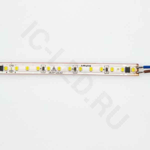 Светодиодная лента 220VAC, 2835, 120led/m, 4.8W/m, white 6000K, A119, IP67, 10mm, со скотчем