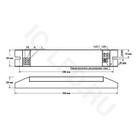 Светодиодный драйвер LC40C LD64 (220V, 40W, 80-102V(350mA), 80-120V(200//250/300mA))