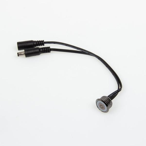 Кнопка-диммер сенсорная YK-CM001 P749 (DC12V 60W, 24V 100W, D20mm, никель синей подсветкой)