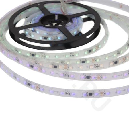 Светодиодная лента 5050, 60 led/m, V701 (RGB-SPI, WS2811, 24V, белый шлейф, IP68) 
