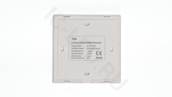 Сенсорная панель T24 White IC78 (RGBW/RGB, 4 zone, RF 2.4GHz, 3VDC(AAAx2))