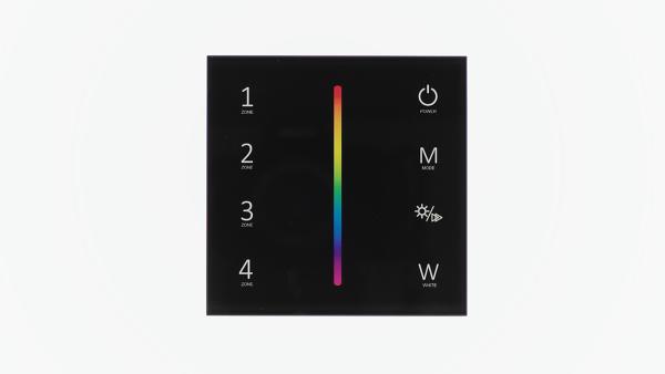 Сенсорная панель T24 Black IC79 (RGBW/RGB, 4 zone, RF 2.4GHz, 3VDC(AAAx2))
