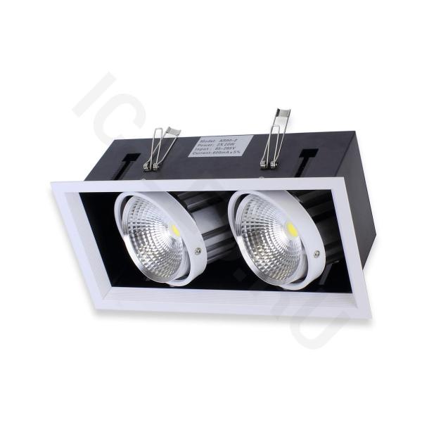 Светодиодный светильник карданный AR90-2 OD2 (220V, 2х20W, white)