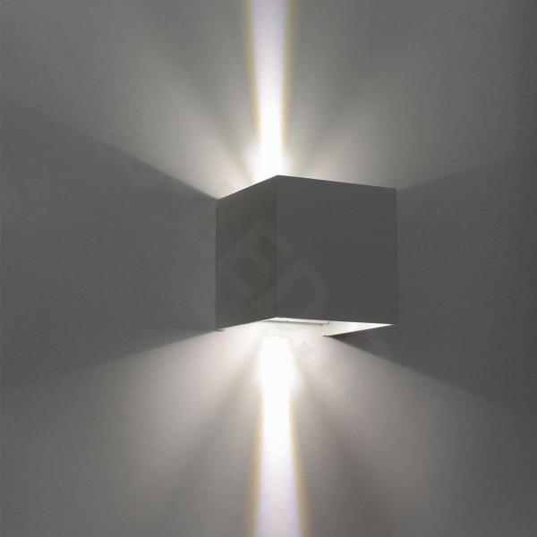 Светильник настенный светодиодный JH-BD-B08 DHL29 (220V, 2х3W, белый корпус, IP65, warm white)