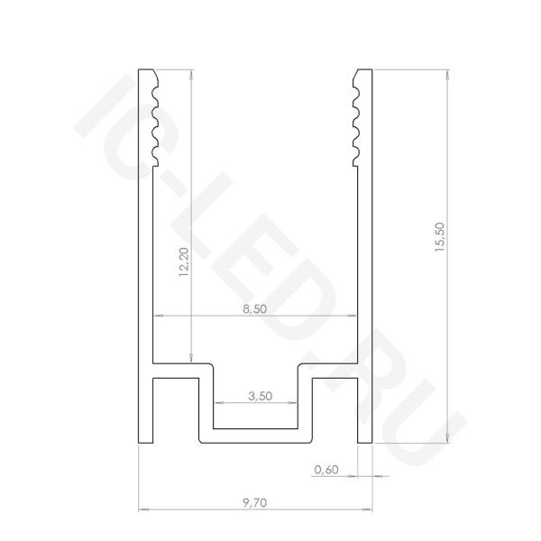 Профиль для светодиодного неона 0616 S1404