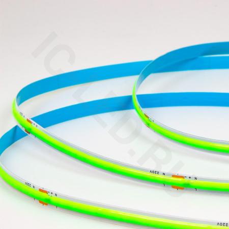 Светодиодная лента 220V, COB 240 chip/m, green, IP20, 10m, A305