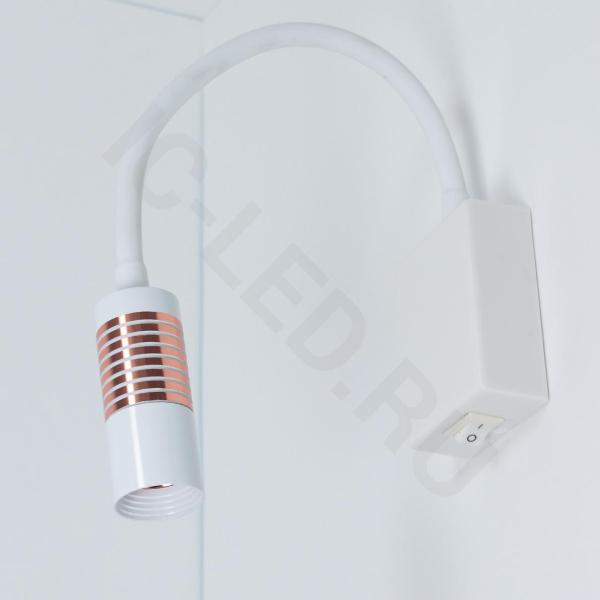 Светильник светодиодный прикроватный DH16 (220V, 5W, warm white, белый корпус) Светильник светодиодный прикроватный DH16 (220V, 5W, warm white, белый корпус)