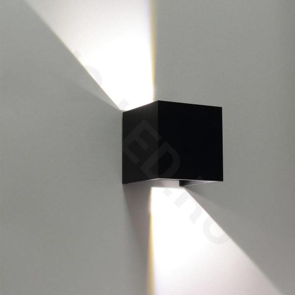 Светильник настенный светодиодный JH-BD-B08 DHL30 (220V, 2х3W, черный корпус, IP65, warm white)