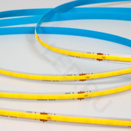Светодиодная лента 220V, COB 240 chip/m, warm white, IP20, 10m, A303