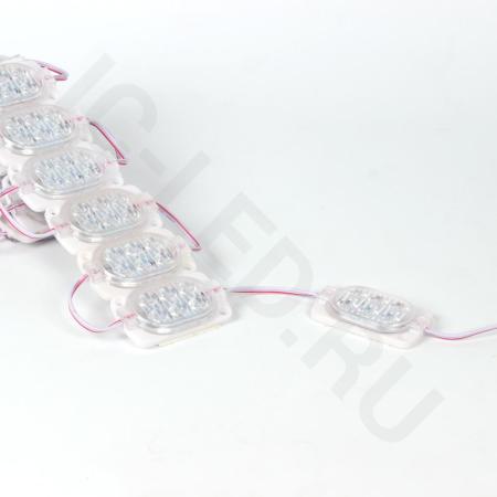 Светодиодный модуль 6 led 2835 MOD100 (12V, 1.2W, cool white, IP65)