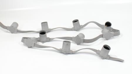 Белт-лайт патроны на шлейфе для лампочек E27 K6 (6 шт/м, пятижильный, серый)