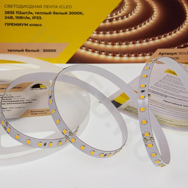Светодиодная лента Class Premium, 2835, 112 led/m, warm white, 24V, IP33, RN06