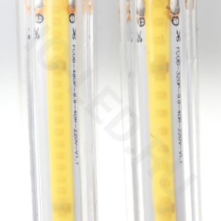 Светодиодная лента COB 320 chip/m, 220V, 9W/m, warm white, IP68, 320WW