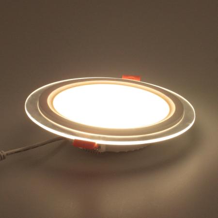 Светодиодный светильник встраиваемый B2 (220V, 12W, day white, круглый D160mm, стеклянная рамка)