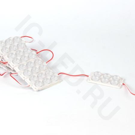 Светодиодный модуль 6 led 3030 MOD110 (12V, cool white,  IP65)